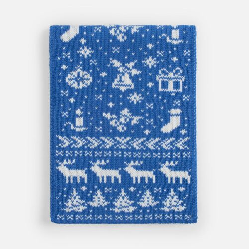 Шарф Holidale, синий с молочным 3