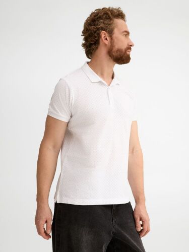 Рубашка поло мужская Brandy Men, белая с темно-синим, размер S 5