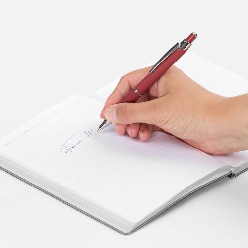 Ручка шариковая Chromos Soft Touch, красная 4