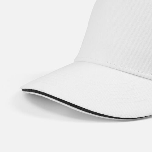 Бейсболка Classic 2.0, белая с темно-синим кантом 2