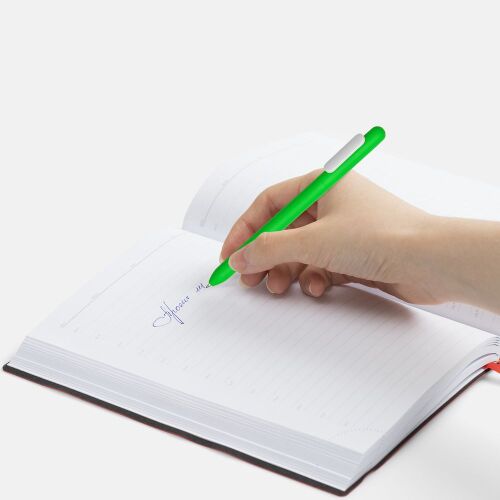 Ручка шариковая Swiper Soft Touch, зеленая с белым 4