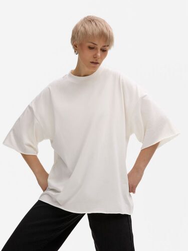 Футболка унисекс T1, молочно-белая, размер M/L 5