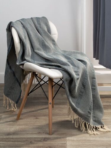 Плед «Сенеж», серо-синий 5