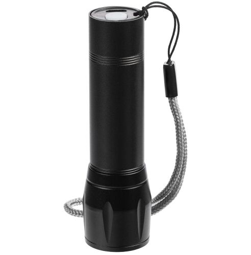 Фонарик аккумуляторный с фокусировкой луча Kirk, черный 3