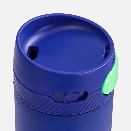 Термостакан X1 с цветной кнопкой, синий с зеленым 3
