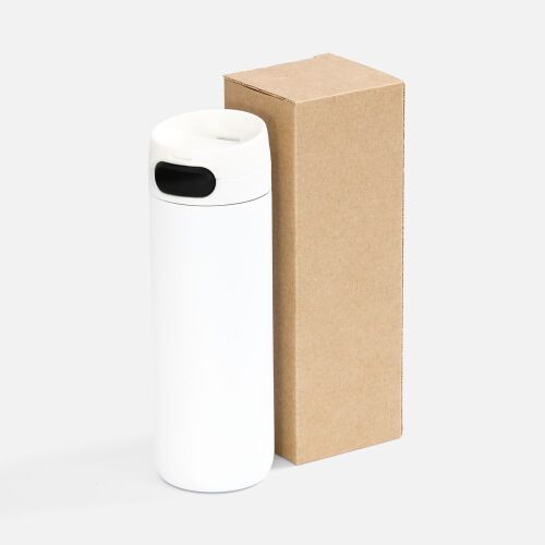 Термостакан X1 с цветной кнопкой, белый с черным 5