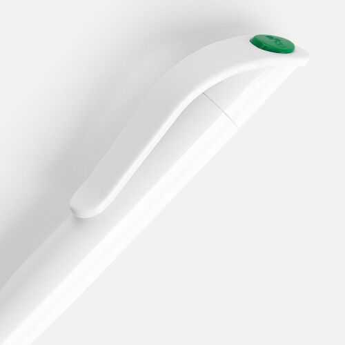 Ручка шариковая Grip, белая с зеленым 3