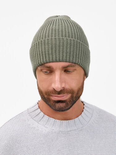 Шапка Catch Match без помпона, зеленая (полынь) 2