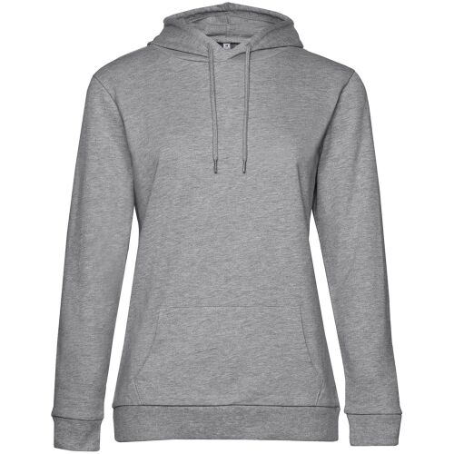 Толстовка с капюшоном женская Hoodie, серый меланж, размер XXL 1