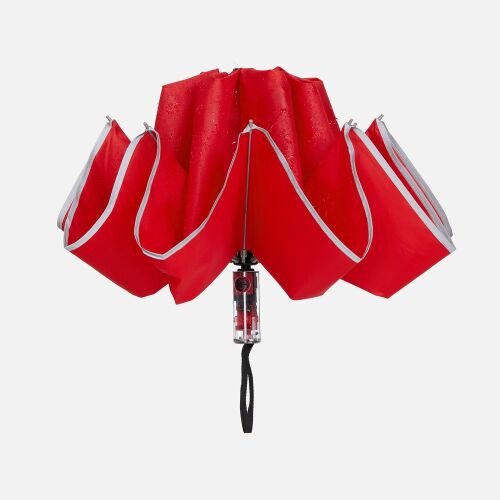 Зонт наоборот складной Futurum со светоотражающим кантом, красны 5