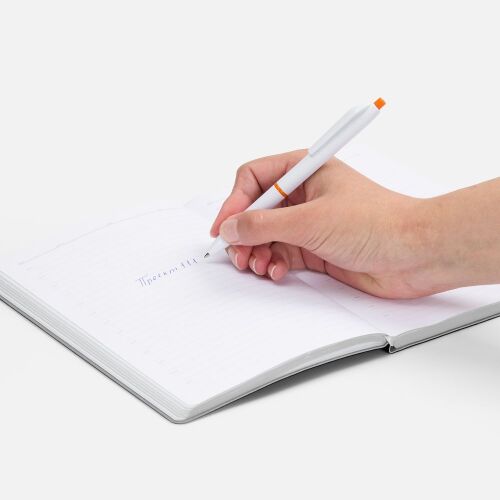 Ручка шариковая Bright Pop, белая с оранжевым 4