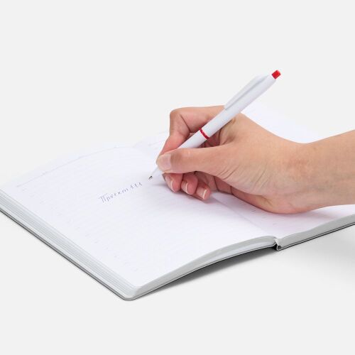 Ручка шариковая Bright Pop, белая с красным 4