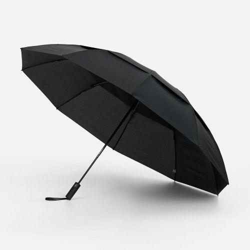 Зонт обратного сложения twoGether с двойным куполом, черный 1