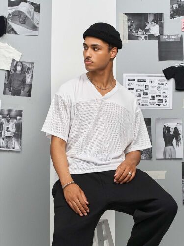 Футболка унисекс Nino с V-образным вырезом, черная, размер M 5