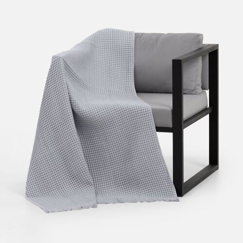 Плед вафельный Elenglect, светло-серый 4