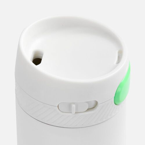 Термостакан X1 с цветной кнопкой, белый с зеленым 3