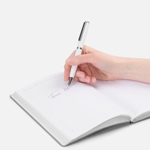 Ручка шариковая Inkish Chrome в футляре, белая 4