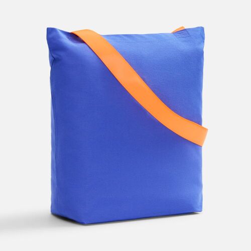Шопер B5, синий с широкими оранжевыми ручками 1