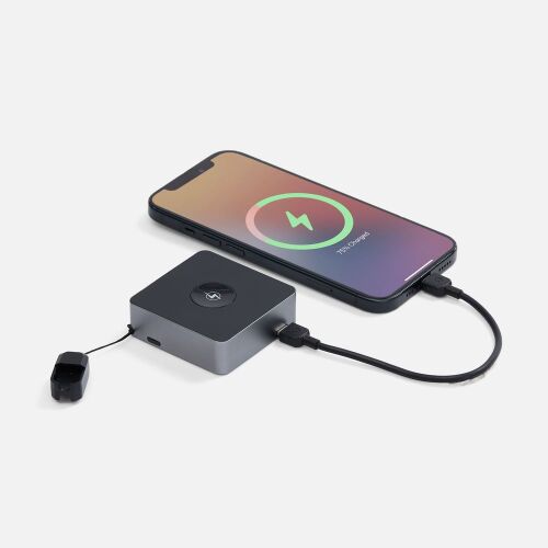 Внешний аккумулятор с беспроводной зарядкой Aura Power, серый 4 Внешний аккумулятор с беспроводной зарядкой Aura Power, серый 4
