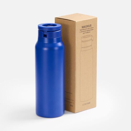 Термобутылка Magnus с магнитным держателем для телефона, синяя 5