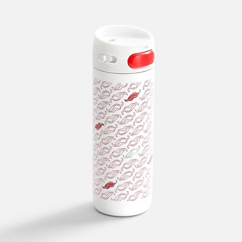 Термостакан X1 с цветной кнопкой, белый с зеленым 6