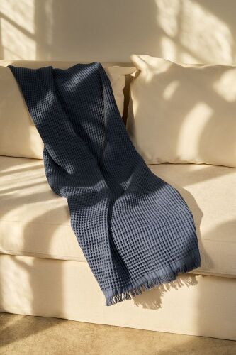 Плед вафельный Elenglect, темно-серый 6