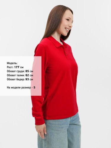 Рубашка поло с длинным рукавом Prime LSL, красная, размер 4XL 3