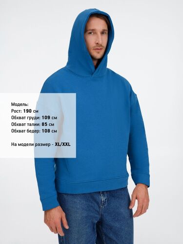 Худи оверсайз унисекс Tolla, синее (джинс), размер M/L 4