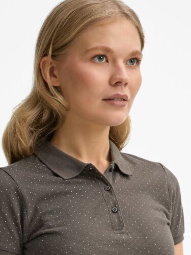 Рубашка поло женская Brandy Women темно-серый с белым, размер XS 6