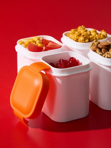 Ланчбокс для снеков Lunch Crunch, белый с оранжевым 4