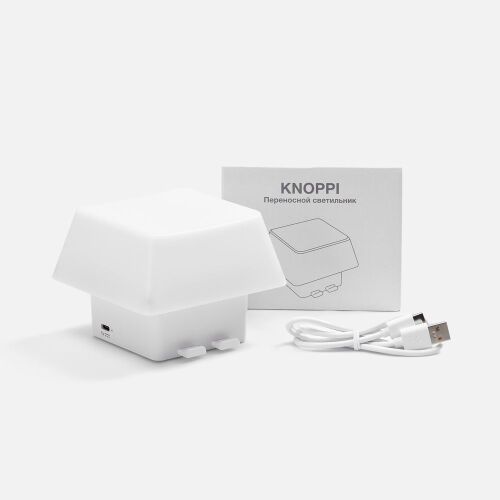 Светильник с подставкой для смартфона Knoppi, белый 5 Светильник с подставкой для смартфона Knoppi, белый 5