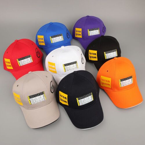 Бейсболка Canopy, серая с черным кантом 6