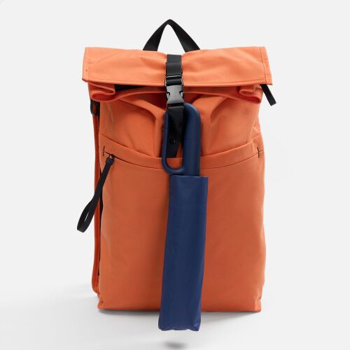 Зонт обратного сложения inLoop с ручкой-карабином, темно-синий 6