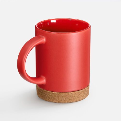 Кружка с пробковой подставкой Corky, красная 2