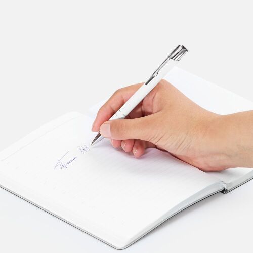 Ручка шариковая Keskus Soft Touch, белая 5