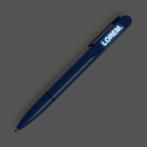 Ручка шариковая Lucenti с подсветкой логотипа, в футляре, синяя 3