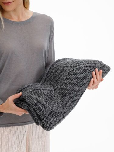 Плед Curve Verve, серый меланж (маренго) 5 Плед Curve Verve, серый меланж (маренго) 5