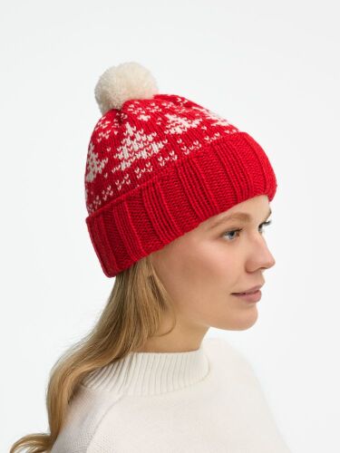 Шапка Holidale, красная с молочным 2