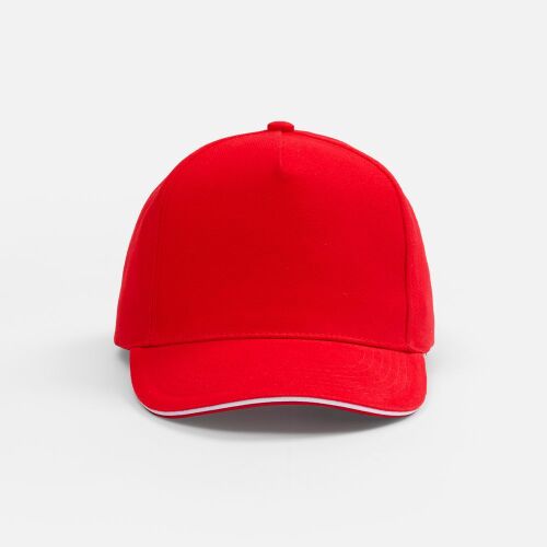 Бейсболка Classic 2.0, красная с белым кантом 3