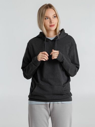 Толстовка с капюшоном унисекс Hoodie, серый меланж (антрацит), р 2