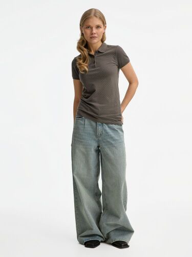 Рубашка поло женская Brandy Women темно-серый с белым, размер XS 7