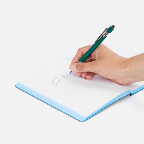 Ручка шариковая Pointer Soft Touch со стилусом, зеленая 4
