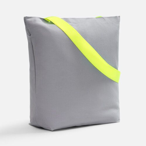 Шопер B5, серый с широкими желтыми ручками 1