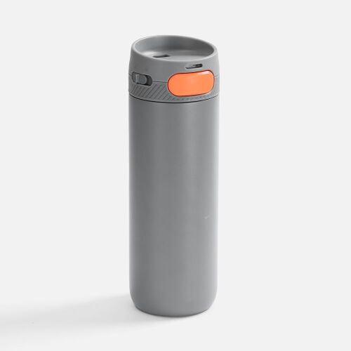 Термостакан X1 с цветной кнопкой, серый с оранжевым 1