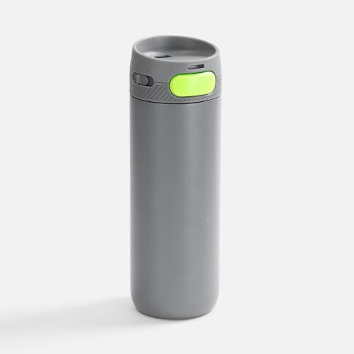 Термостакан X1 с цветной кнопкой, серый с желтым 1