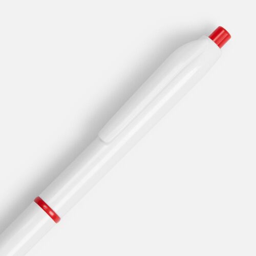 Ручка шариковая Bright Pop, белая с красным 3