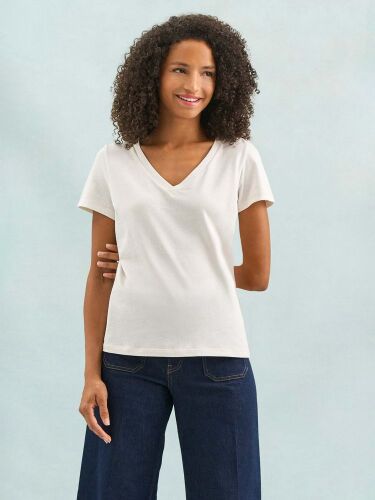 Футболка женская Regent Women с V-образным вырезом, молочно-бела 5