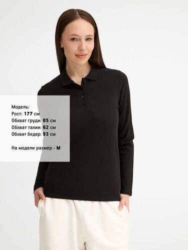 Рубашка поло женская с длинным рукавом Perfect LSL Women черная, 1