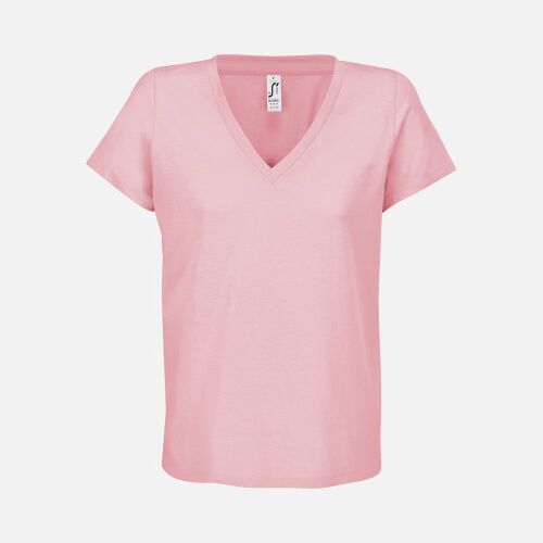 Футболка женская Regent Women с V-образным вырезом, розовая (can 1