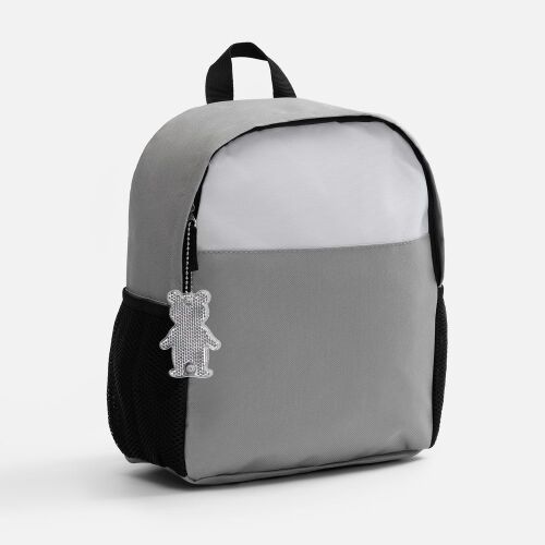 Пешеходный светоотражатель с цепочкой «Мишка», белый 2